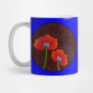 Digital Abstract of Red Poppies Pocket Version (MD23Mrl004) Mug